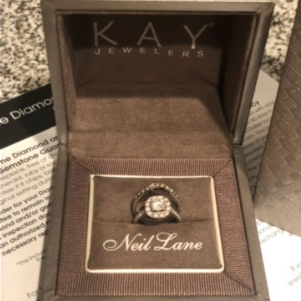 Neil Lane Diamond Engagement Ring & Wedding Band - Picture 3 of 6